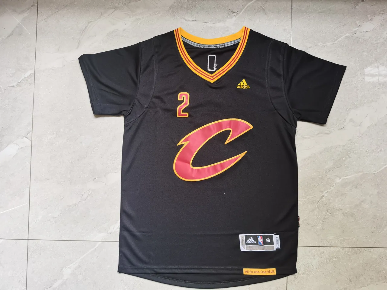 Adidas Cleveland Cavaliers Kyrie Irving No.2 Black Red Gold Jersey 2