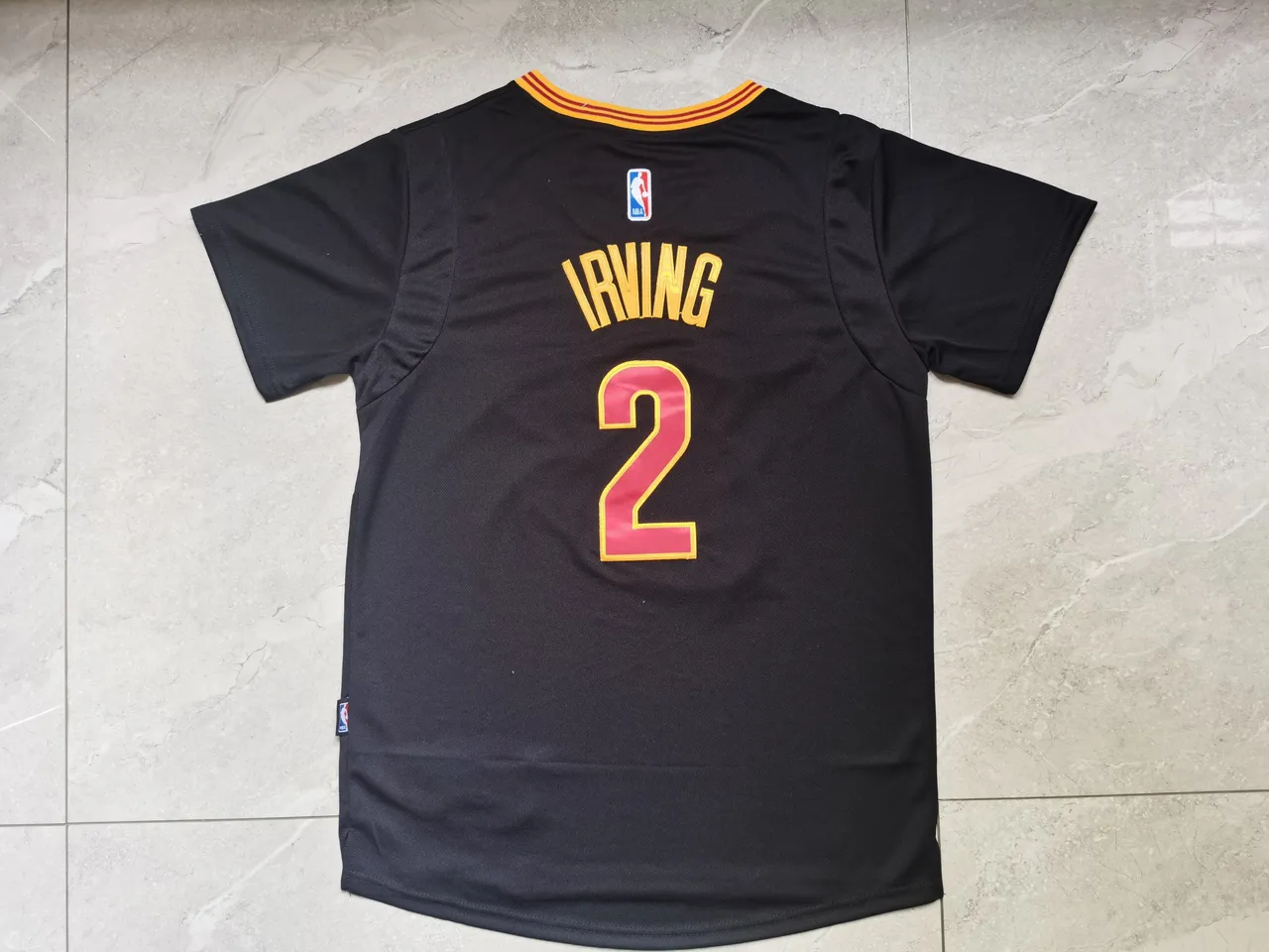 Adidas Cleveland Cavaliers Kyrie Irving No.2 Black Red Gold Jersey 3