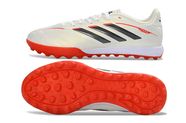 Adidas Copa Beige Red Sapatos de futebol de corte baixo com cadarço tacos de borracha moldados grama artificial 6