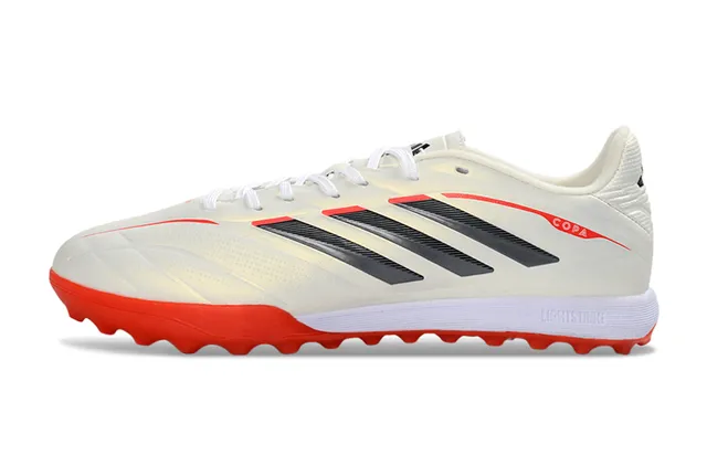 Adidas Copa Beige Red Sapatos de futebol de corte baixo com cadarço tacos de borracha moldados grama artificial 7