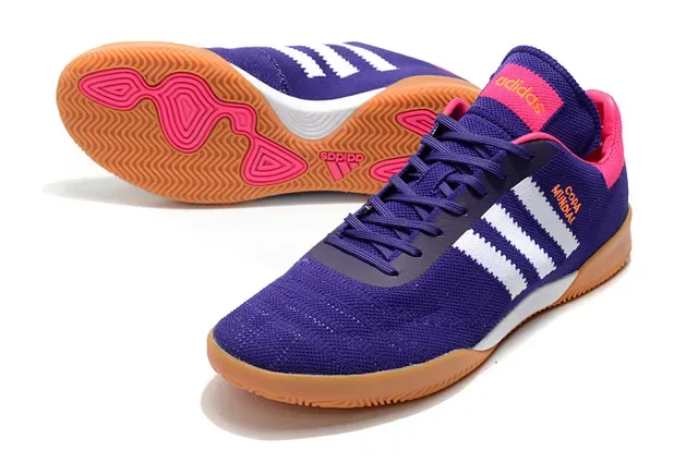 Adidas Copa Pink Purple Knit Upper Three-Stripe Side Panel Sneakers 4