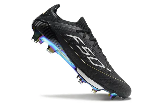 Adidas F50 Black Multicolor Low-Cut Sock-Fit Upper Iridescent Rainbow Soleplate Firm-Ground Soccer Shoes 2