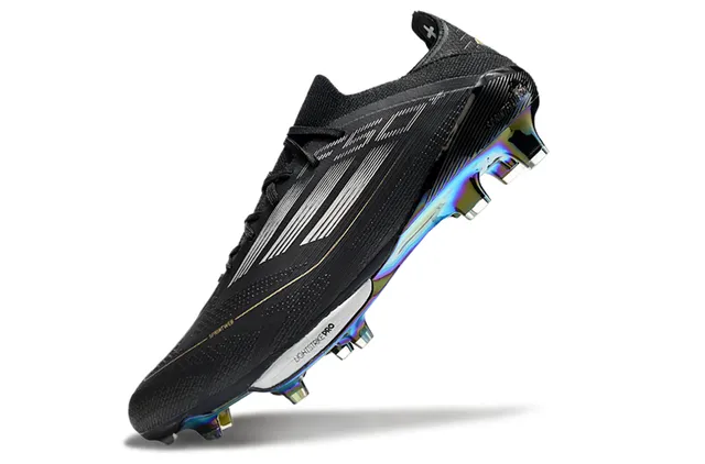 Adidas F50 Black Multicolor Low-Cut Sock-Fit Upper Iridescent Rainbow Soleplate Firm-Ground Soccer Shoes 3