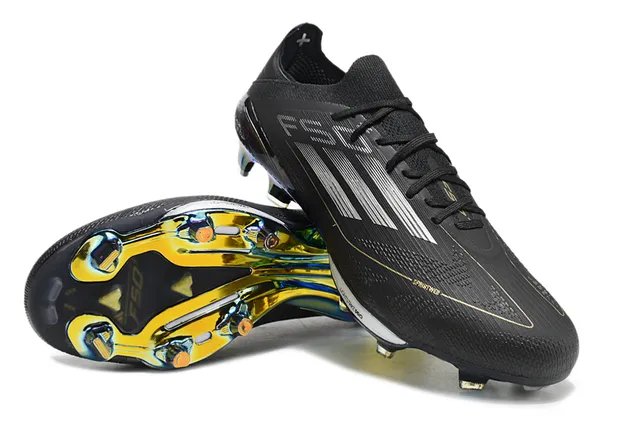 Adidas F50 Black Multicolor Low-Cut Sock-Fit Upper Iridescent Rainbow Soleplate Firm-Ground Soccer Shoes 4
