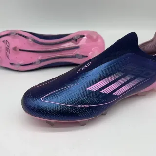 Adidas F50 Blue Pink Sleek Low-Cut Sock-Fit Upper Molded Studs Firm-Ground Soccer Shoes
