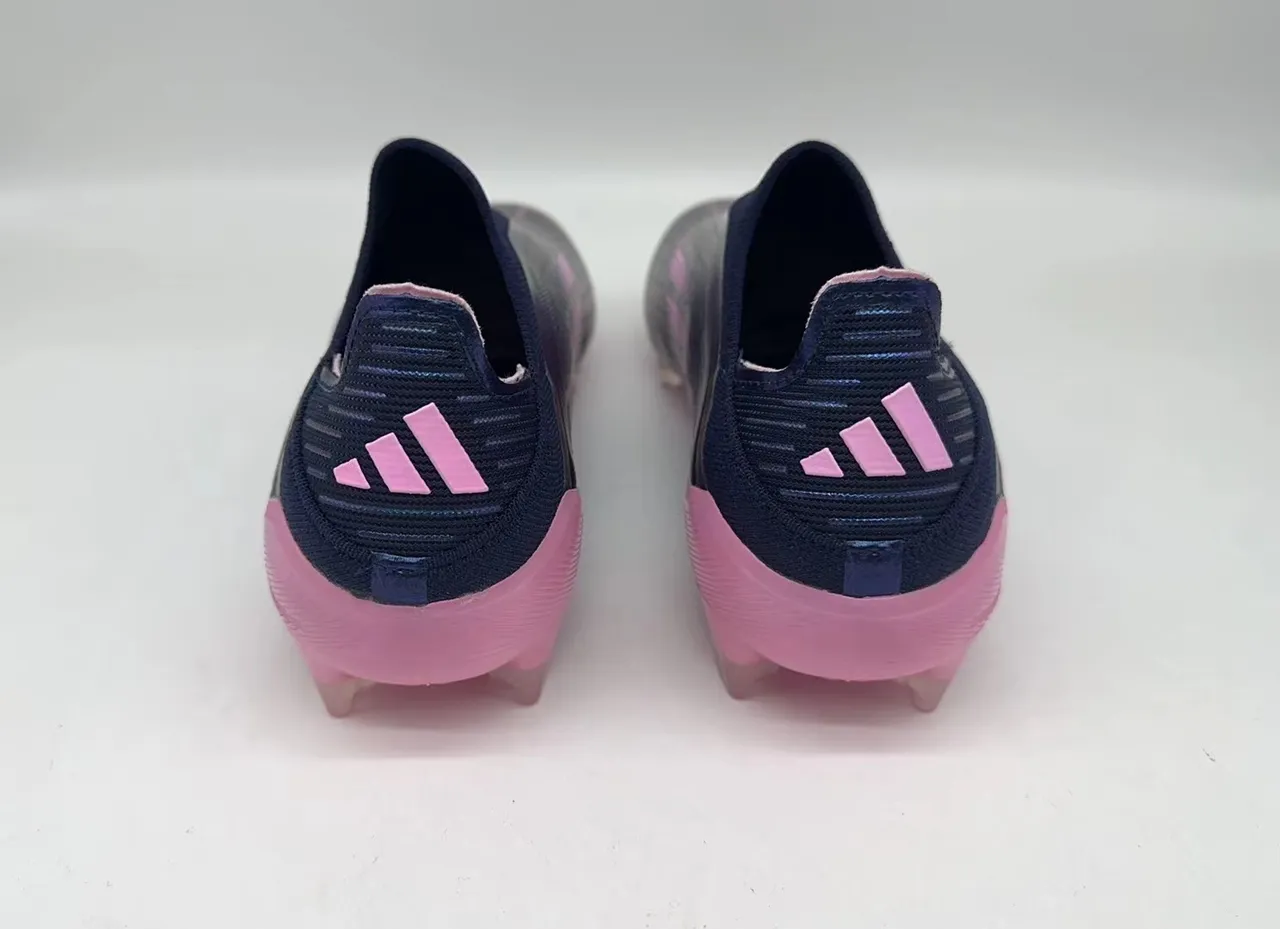 Adidas F50 Blue Pink Sleek Low-Cut Sock-Fit Upper Molded Studs Firm-Ground Soccer Shoes 3