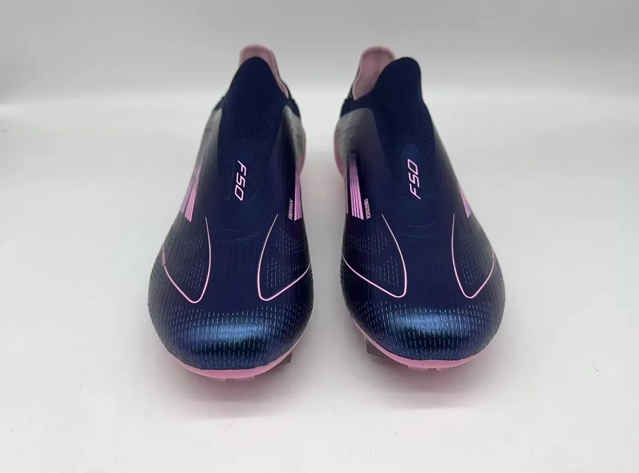 Adidas F50 Blue Pink Sleek Low-Cut Sock-Fit Upper Molded Studs Firm-Ground Soccer Shoes 4