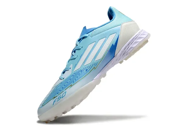 Adidas F50 Chaussures de Football Turf Bleu Clair Blanc 3