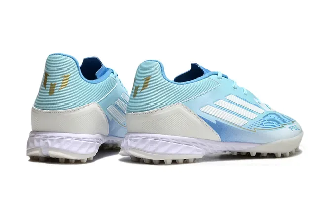 Adidas F50 Chaussures de Football Turf Bleu Clair Blanc 5