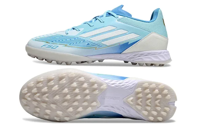 Adidas F50 Chaussures de Football Turf Bleu Clair Blanc 6