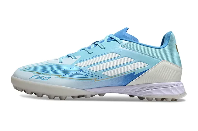 Adidas F50 Chaussures de Football Turf Bleu Clair Blanc 7