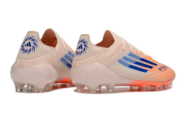 Adidas F50 Sapatos de Futebol Low-Cut Sintéticos Laranja Azul Gradiente Firm-Ground 5