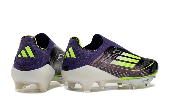 Adidas F50 Purple Green Knit Upper Sock-Fit Collar Firm-Ground Soccer Shoes 5