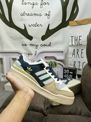 Adidas Forum 84 Low सफेद ग्रे नीला जीवन शैली स्नीकर 5