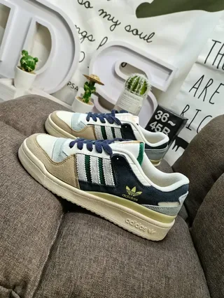 Adidas Forum 84 Low सफेद ग्रे नीला जीवन शैली स्नीकर 7