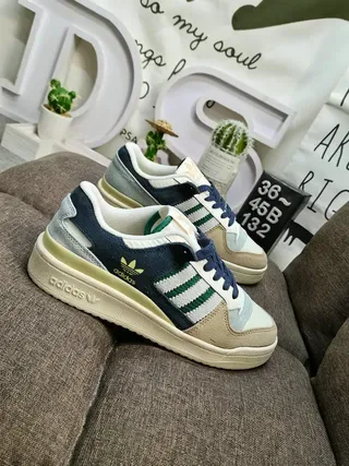 Adidas Forum 84 Low सफेद ग्रे नीला जीवन शैली स्नीकर 9
