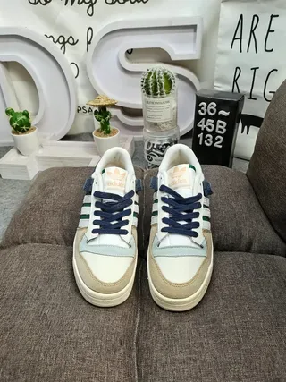 Adidas Forum 84 Low सफेद ग्रे नीला जीवन शैली स्नीकर 10