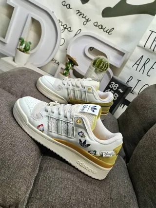 Adidas Forum Low White Gold Disney Collaboration Lifestyle Sneakers 7