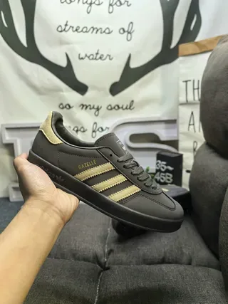 Adidas Gazelle Olive Green and Gold Lifestyle Sneakers 5
