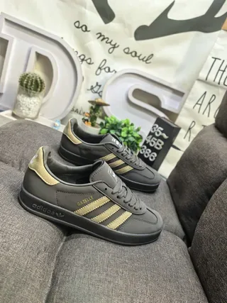 Adidas Gazelle Olive Green and Gold Lifestyle Sneakers 9