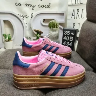 Adidas Gazelle Pink and Navy Suede Lifestyle Sneakers