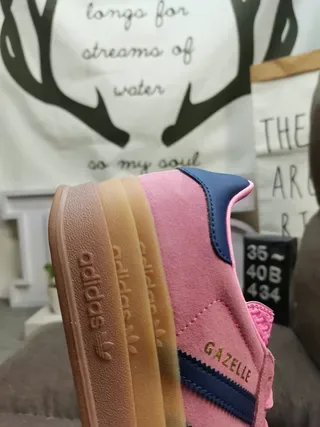 Adidas Gazelle Pink and Navy Suede Lifestyle Sneakers 3
