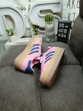 Adidas Gazelle Pink and Navy Suede Lifestyle Sneakers 6