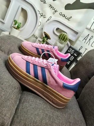 Adidas Gazelle Pink and Navy Suede Lifestyle Sneakers 7