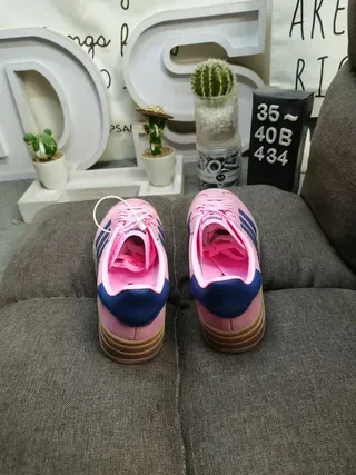 Adidas Gazelle Pink and Navy Suede Lifestyle Sneakers 8