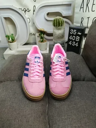Adidas Gazelle Pink and Navy Suede Lifestyle Sneakers 10