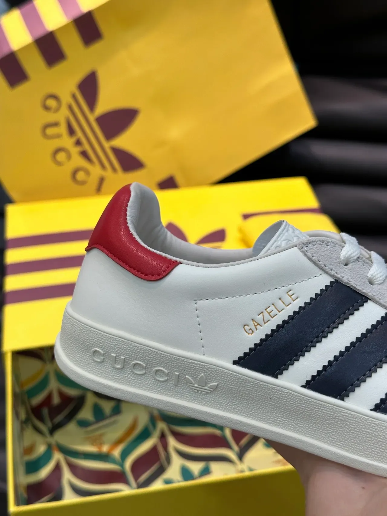 Adidas Gazelle White Navy Red Lifestyle Sneakers 4
