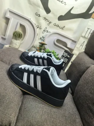 Adidas Gray Black Distressed Suede Upper Three-Stripe Overlay Lifestyle Sneakers 17