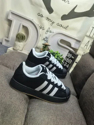 Adidas Gray Black Distressed Suede Upper Three-Stripe Overlay Lifestyle Sneakers 19