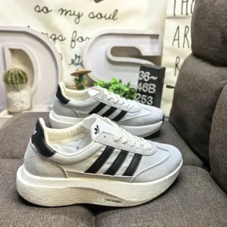 Adidas Gray Black Low-Top Platform Sole Lifestyle Sneakers
