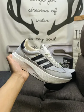 Adidas Gray Black Low-Top Platform Sole Lifestyle Sneakers 5