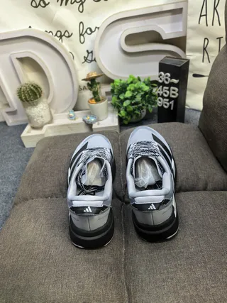 Adidas Gray Black Mesh Upper Carbon-Fiber Stripe Inserts Lifestyle Sneakers 8
