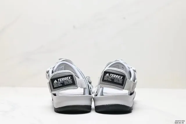 Adidas Gray Black Multi-Strap Adjustable Buckle Closure Casual Sandals 4
