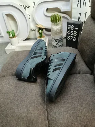 Adidas Gray Black Suede Upper Three-Stripe Side Panel Lifestyle Sneakers 6