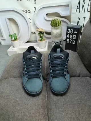 Adidas Gray Black Suede Upper Three-Stripe Side Panel Lifestyle Sneakers 10