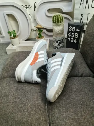 Adidas Gray White Low-Top Suede-and-Synthetic Upper Lifestyle Sneakers 6