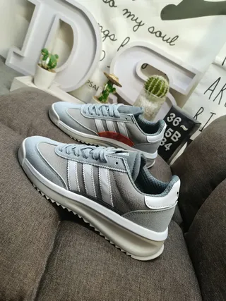 Adidas Gray White Low-Top Suede-and-Synthetic Upper Lifestyle Sneakers 7