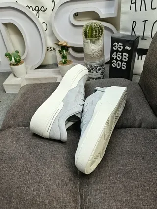 Adidas Gray White Suede Upper Platform Sole Lifestyle Sneakers 6
