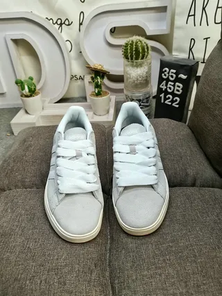Adidas Gray White Suede Upper Three-Stripe Side Panel Lifestyle Sneakers 10