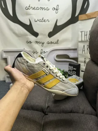 Adidas Gray Yellow Low-Top Textile Upper Lifestyle Sneakers 5