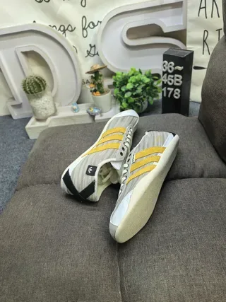 Adidas Gray Yellow Low-Top Textile Upper Lifestyle Sneakers 6