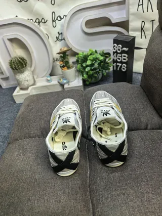 Adidas Gray Yellow Low-Top Textile Upper Lifestyle Sneakers 8