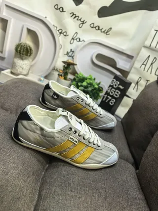 Adidas Gray Yellow Low-Top Textile Upper Lifestyle Sneakers 9