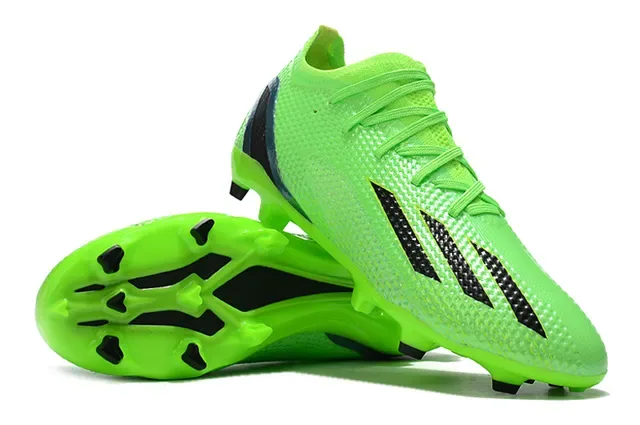 Adidas Verde Preto Knit Upper Molded Studs Firm-Ground Sapatos de Futebol 4