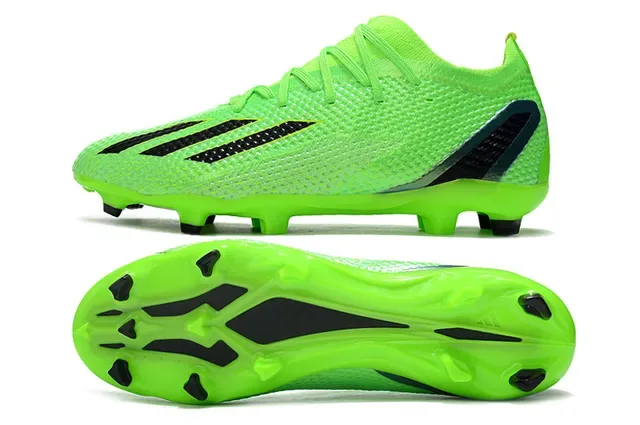 Adidas Verde Preto Knit Upper Molded Studs Firm-Ground Sapatos de Futebol 6