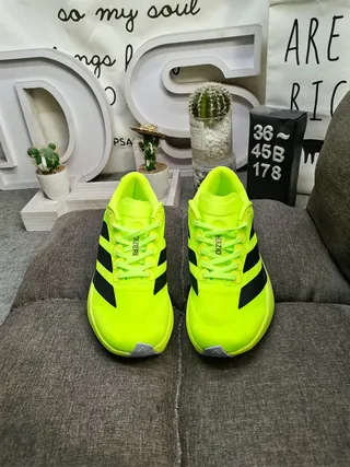 Adidas 绿色 黑色 霓虹黄 网面鞋面 三条纹 侧边品牌 生活方式运动鞋 10